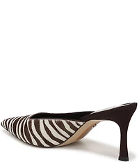 Sam Edelman Margeaux High Vamp Zebra Print Calf Hair Pointed Toe Dress Mules
