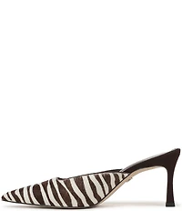 Sam Edelman Margeaux High Vamp Zebra Print Calf Hair Pointed Toe Dress Mules