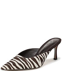 Sam Edelman Margeaux High Vamp Zebra Print Calf Hair Pointed Toe Dress Mules