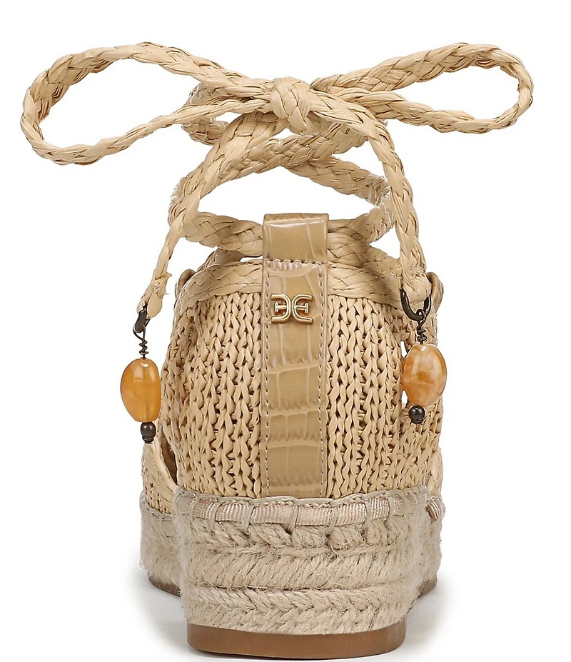 Sam Edelman Margot Raffia Braided Ankle Wrap Espadrille Flats