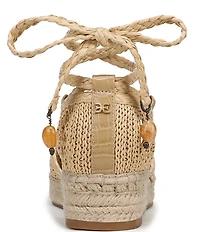 Sam Edelman Margot Raffia Braided Ankle Wrap Espadrille Flats