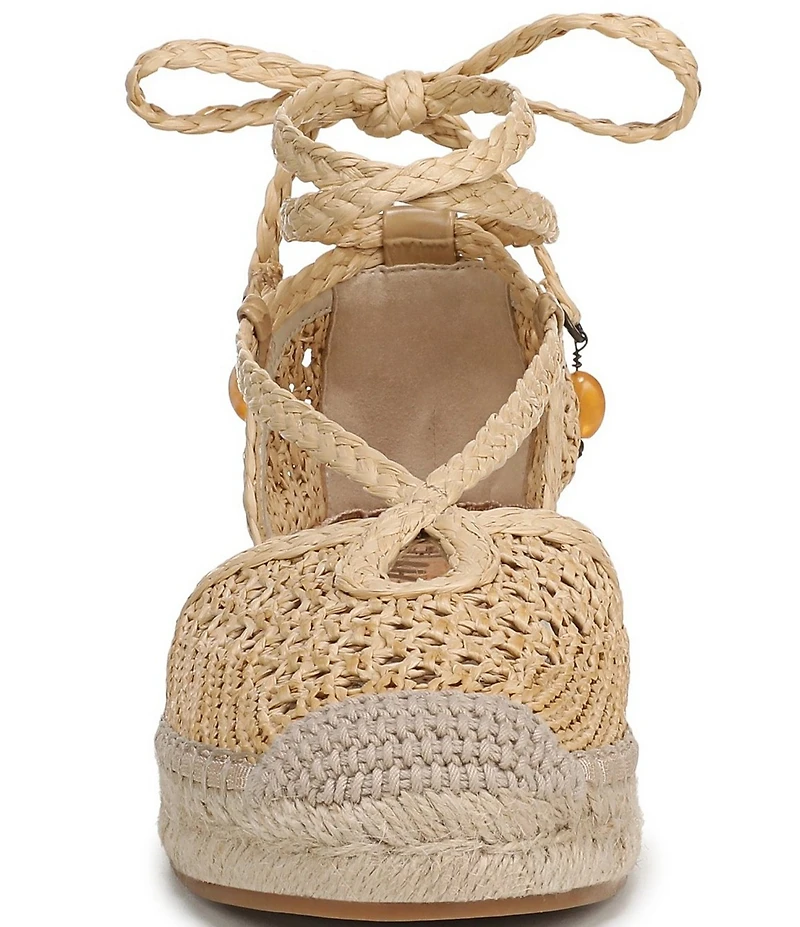 Sam Edelman Margot Raffia Braided Ankle Wrap Espadrille Flats