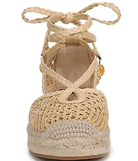 Sam Edelman Margot Raffia Braided Ankle Wrap Espadrille Flats