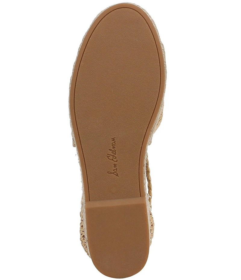 Sam Edelman Margot Raffia Braided Ankle Wrap Espadrille Flats