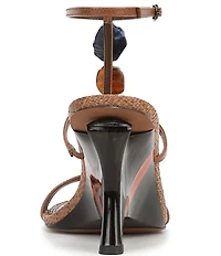 Sam Edelman Massey Leather Stone Embellished Ankle Strap Wedge Dress Sandals