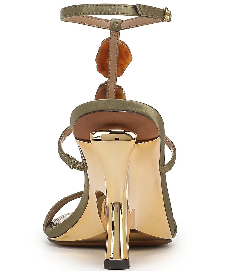 Sam Edelman Massey Satin Stone Embellished Ankle Strap Wedge Dress Sandals