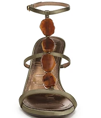 Sam Edelman Massey Satin Stone Embellished Ankle Strap Wedge Dress Sandals