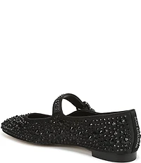 Sam Edelman Michaela Bling Rhinestone Embellished Satin Mary Jane Flats