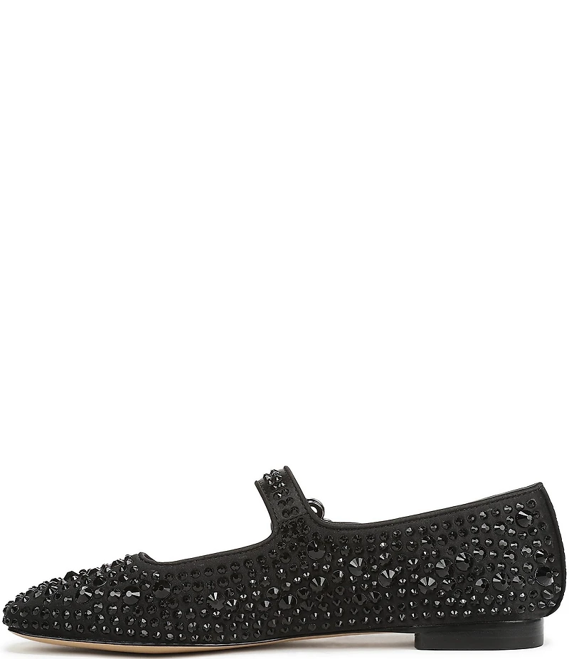 Sam Edelman Michaela Bling Rhinestone Embellished Satin Mary Jane Flats