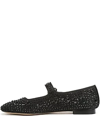 Sam Edelman Michaela Bling Rhinestone Embellished Satin Mary Jane Flats