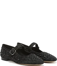Sam Edelman Michaela Bling Rhinestone Embellished Satin Mary Jane Flats
