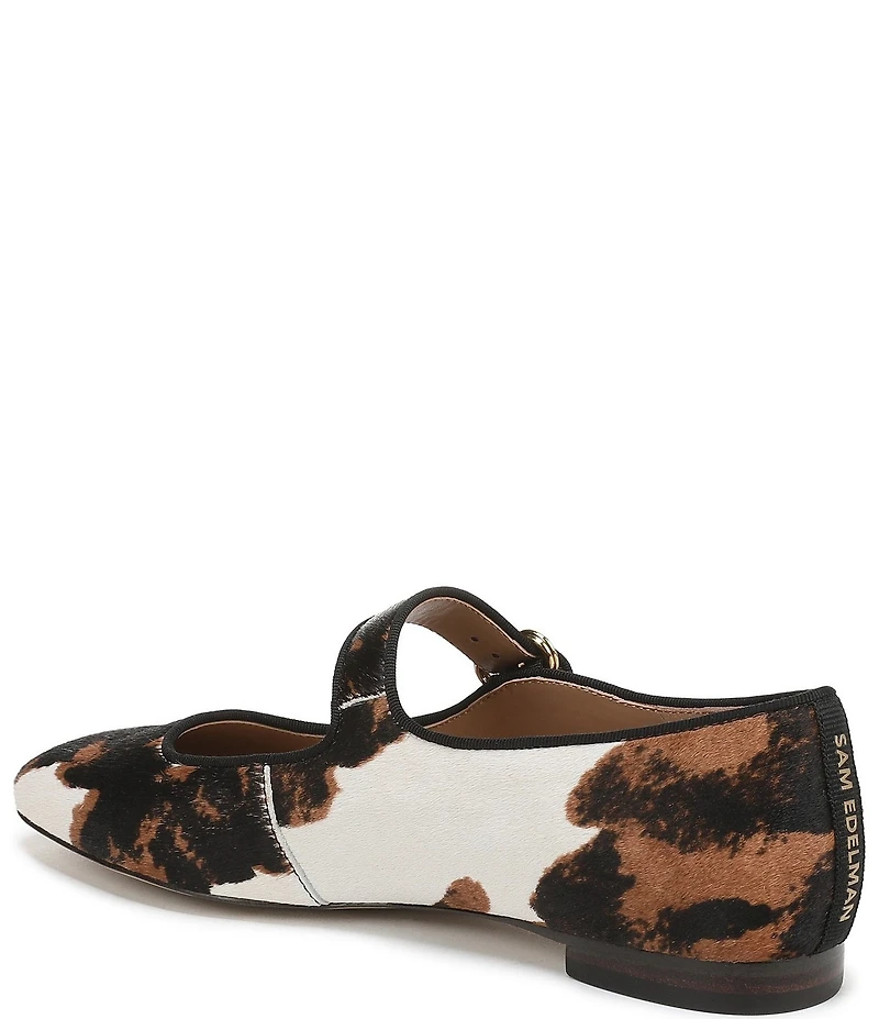 Sam Edelman Michaela Cow Print Calf Hair Mary Jane Flats