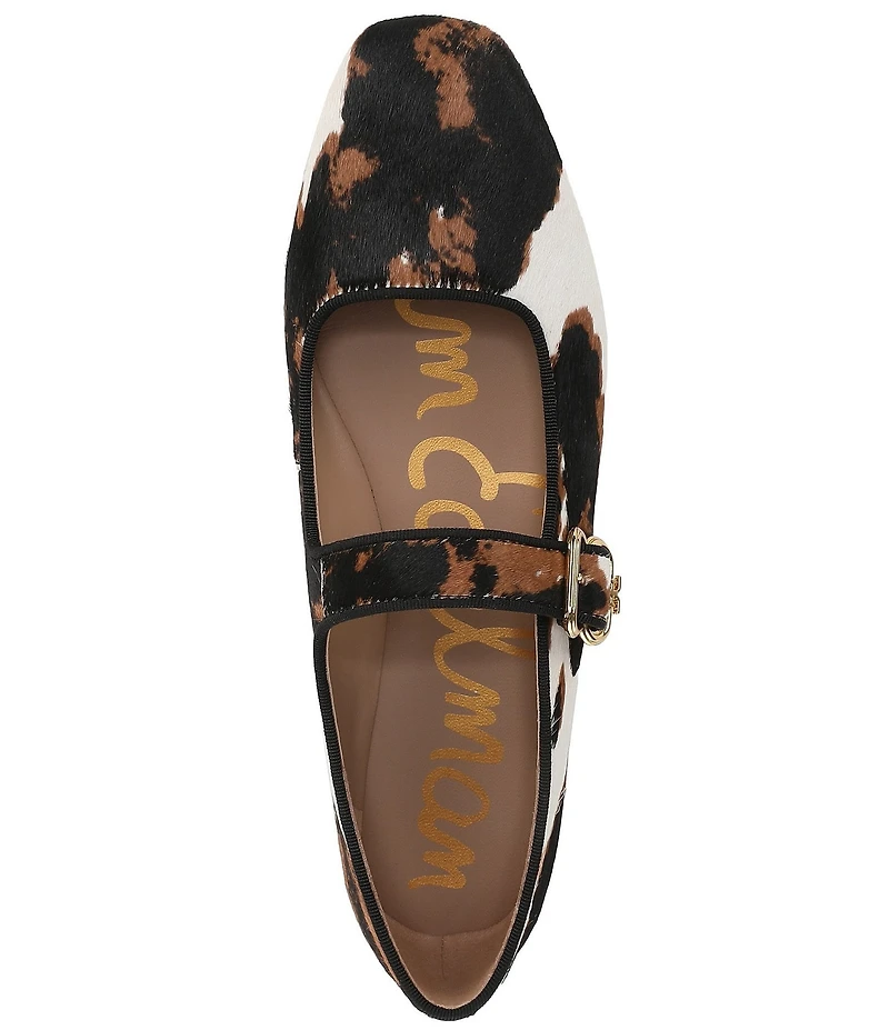 Sam Edelman Michaela Cow Print Calf Hair Mary Jane Flats