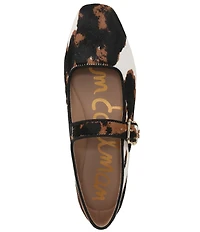 Sam Edelman Michaela Cow Print Calf Hair Mary Jane Flats