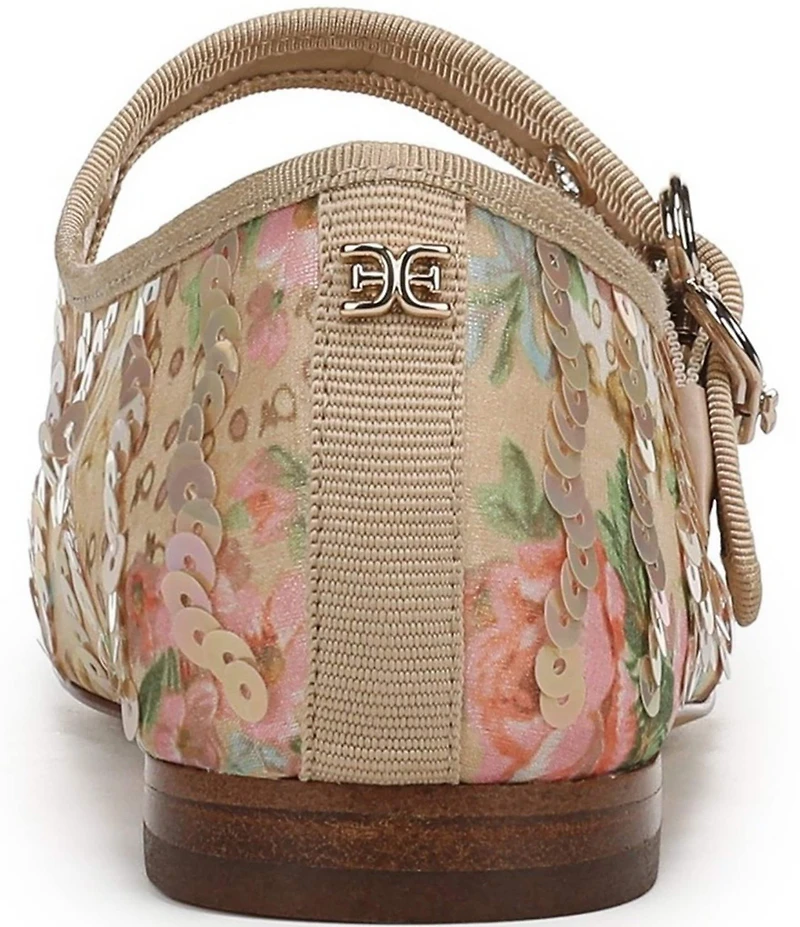 Sam Edelman Michaela Floral Print Sequined Mary Jane Flats