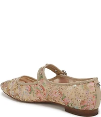 Sam Edelman Michaela Floral Print Sequined Mary Jane Flats