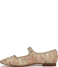 Sam Edelman Michaela Floral Print Sequined Mary Jane Flats