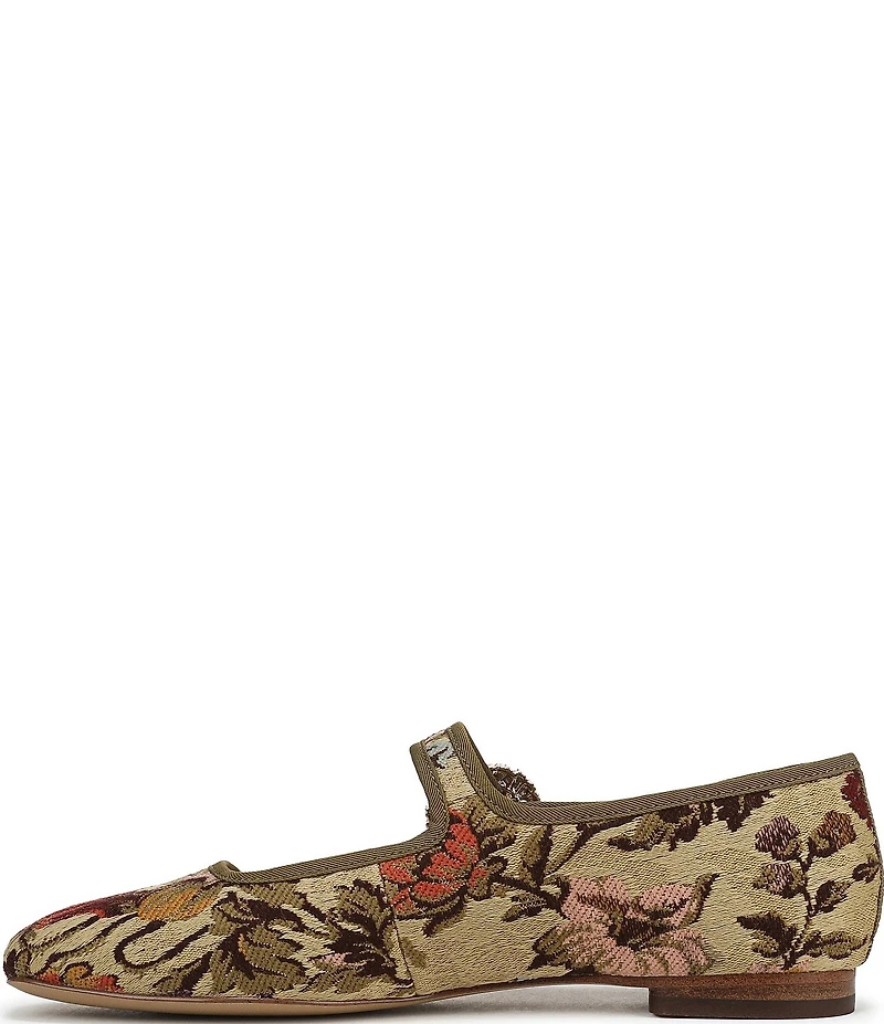 Sam Edelman Michaela Glow Floral Fabric Embellished Buckle Mary Jane Flats