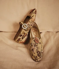 Sam Edelman Michaela Glow Floral Fabric Embellished Buckle Mary Jane Flats
