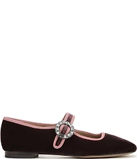 Sam Edelman Michaela Glow Velvet Embellished Buckle Mary Jane Flats