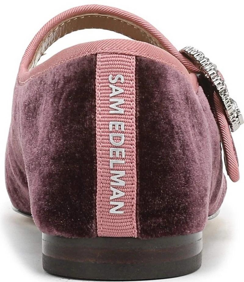 Sam Edelman Michaela Glow Velvet Embellished Buckle Mary Jane Flats