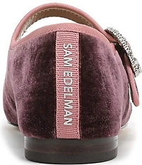 Sam Edelman Michaela Glow Velvet Embellished Buckle Mary Jane Flats