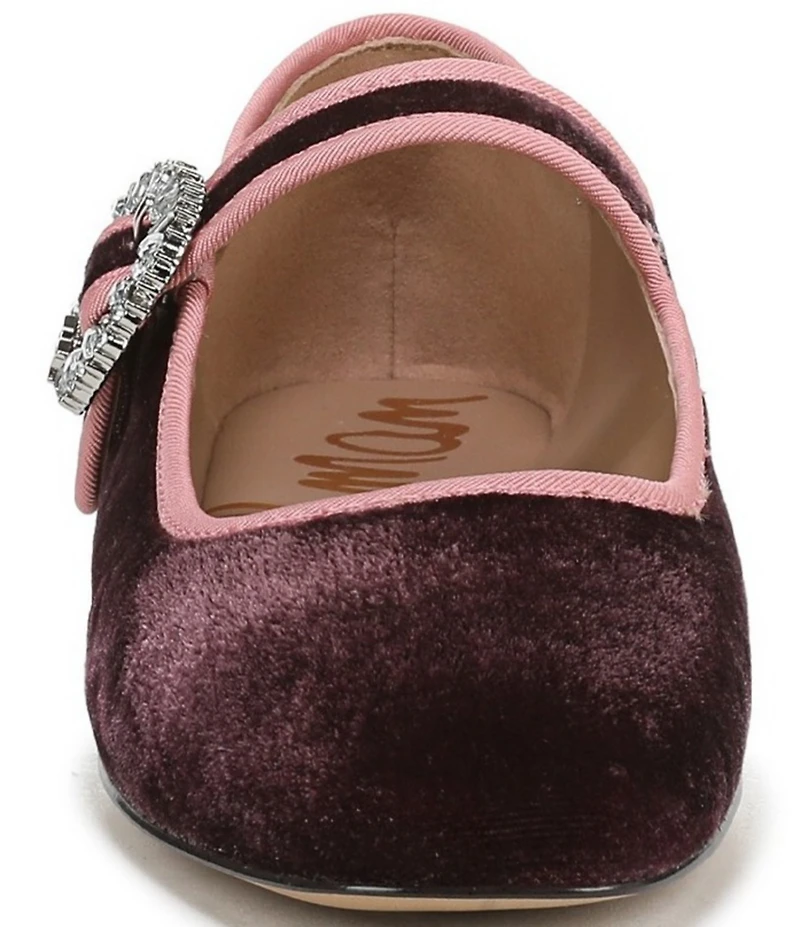 Sam Edelman Michaela Glow Velvet Embellished Buckle Mary Jane Flats