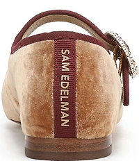 Sam Edelman Michaela Glow Velvet Embellished Buckle Mary Jane Flats