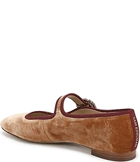 Sam Edelman Michaela Glow Velvet Embellished Buckle Mary Jane Flats