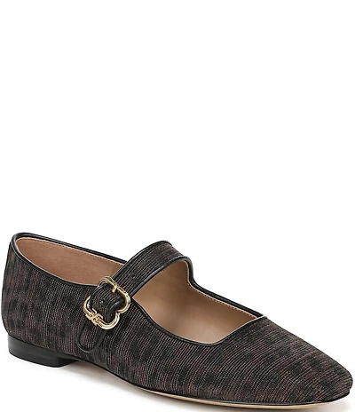 Sam Edelman Michaela Leopard Glitz Fabric Mary Jane Flats