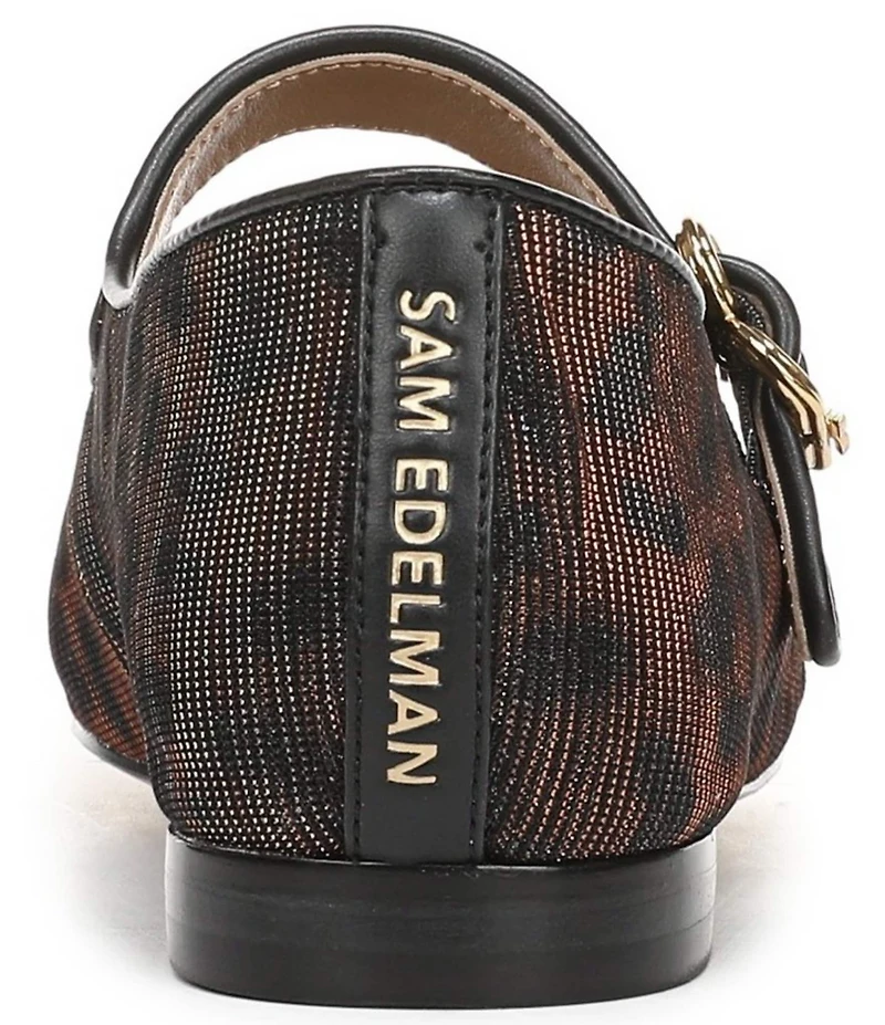 Sam Edelman Michaela Leopard Glitz Fabric Mary Jane Flats