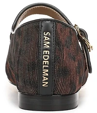 Sam Edelman Michaela Leopard Glitz Fabric Mary Jane Flats