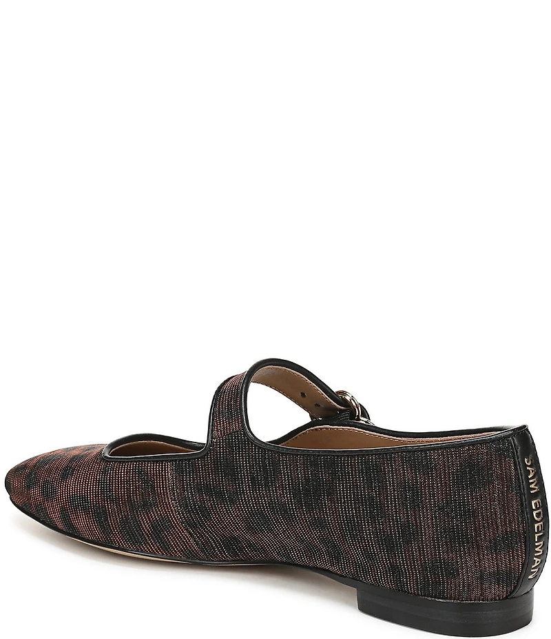 Sam Edelman Michaela Leopard Glitz Fabric Mary Jane Flats
