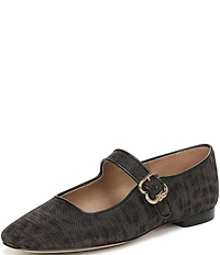 Sam Edelman Michaela Leopard Glitz Fabric Mary Jane Flats