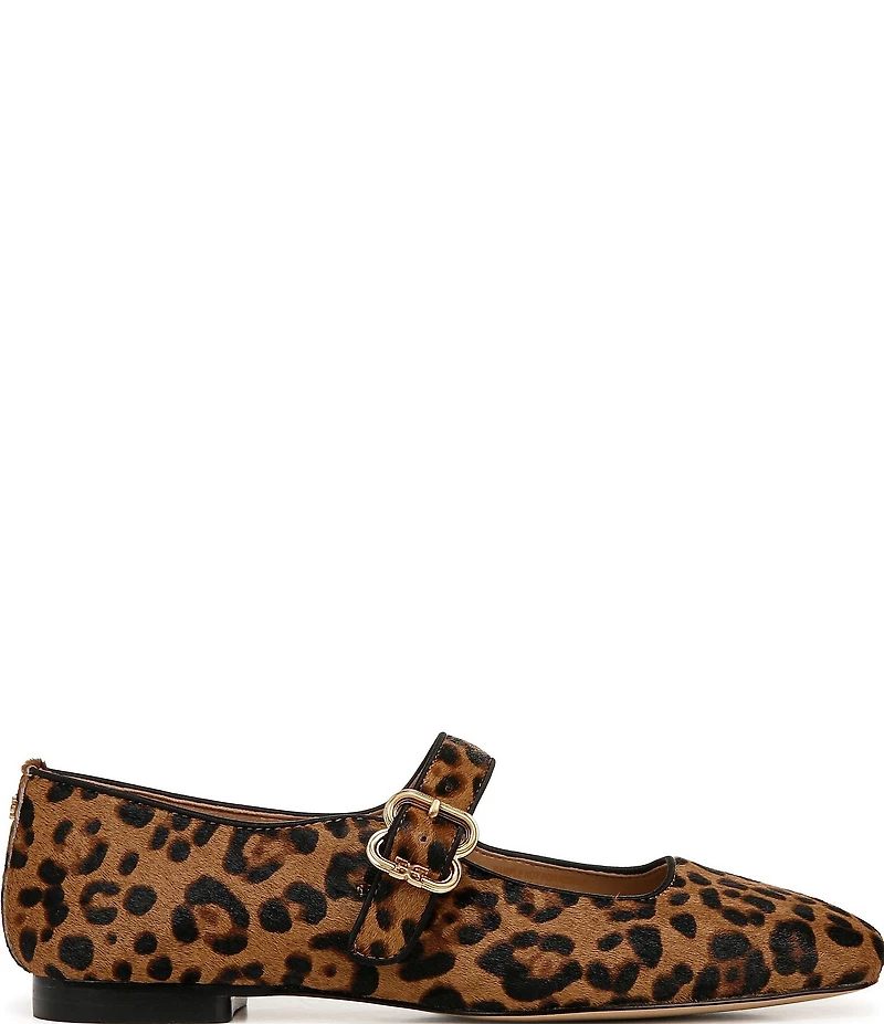 Sam Edelman Michaela Leopard Print Calf Hair Mary Jane Flats