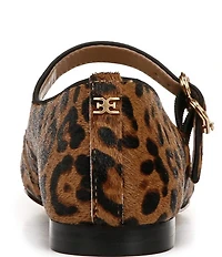Sam Edelman Michaela Leopard Print Calf Hair Mary Jane Flats
