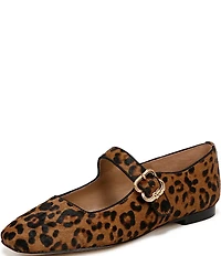 Sam Edelman Michaela Leopard Print Calf Hair Mary Jane Flats
