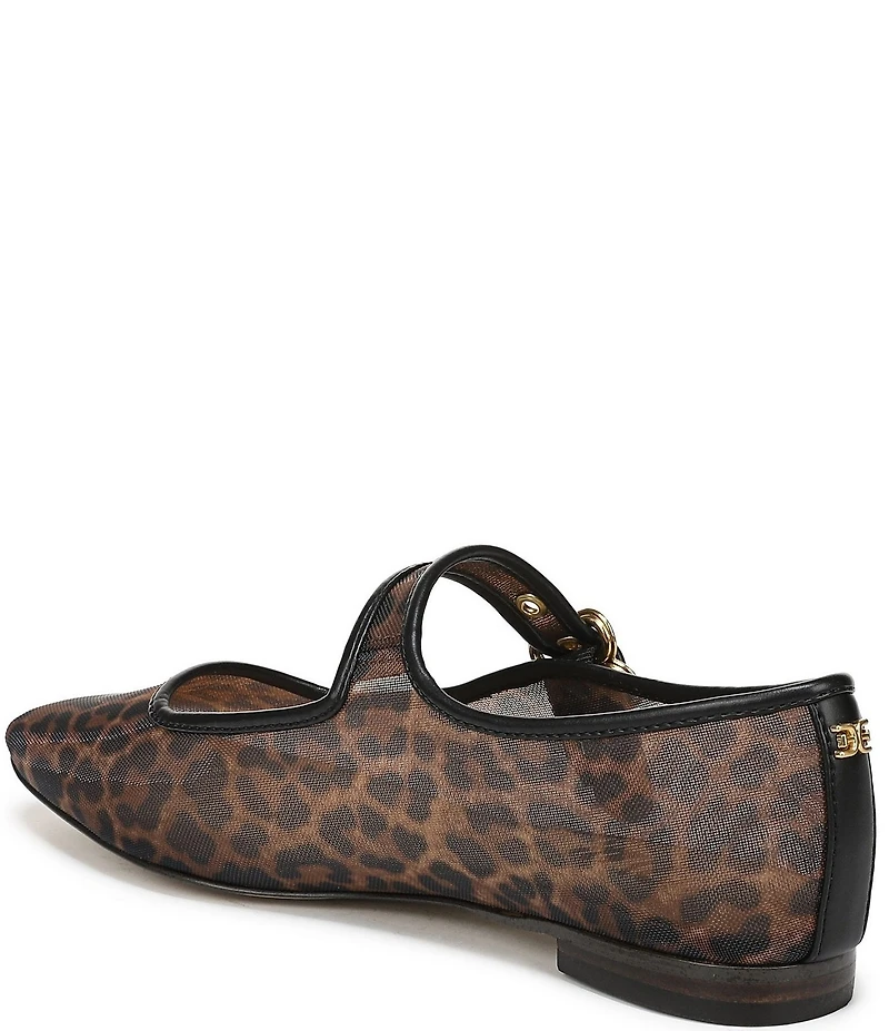 Sam Edelman Michaela Leopard Print Mesh Mary Jane Flats