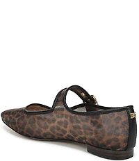 Sam Edelman Michaela Leopard Print Mesh Mary Jane Flats