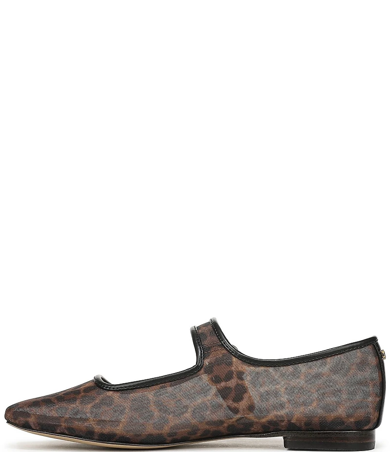 Sam Edelman Michaela Leopard Print Mesh Mary Jane Flats
