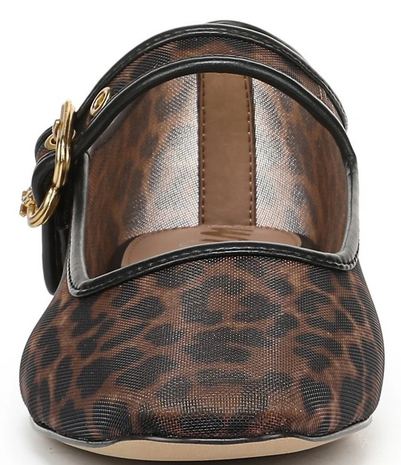 Sam Edelman Michaela Leopard Print Mesh Mary Jane Flats