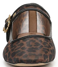 Sam Edelman Michaela Leopard Print Mesh Mary Jane Flats
