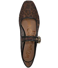 Sam Edelman Michaela Leopard Print Mesh Mary Jane Flats