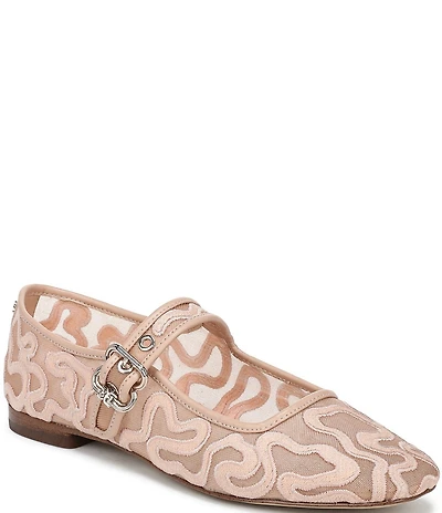 Sam Edelman Michaela Mesh Embroidered Mary Jane Flats