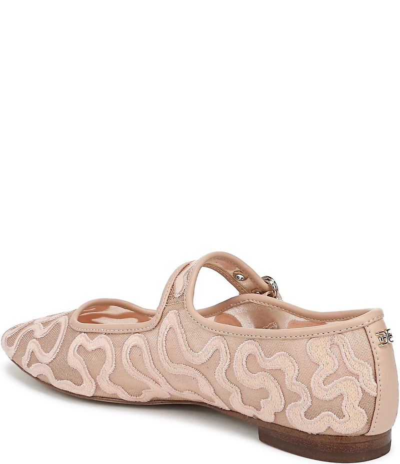 Sam Edelman Michaela Mesh Embroidered Mary Jane Flats