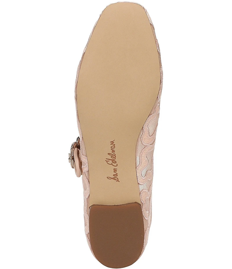 Sam Edelman Michaela Mesh Embroidered Mary Jane Flats