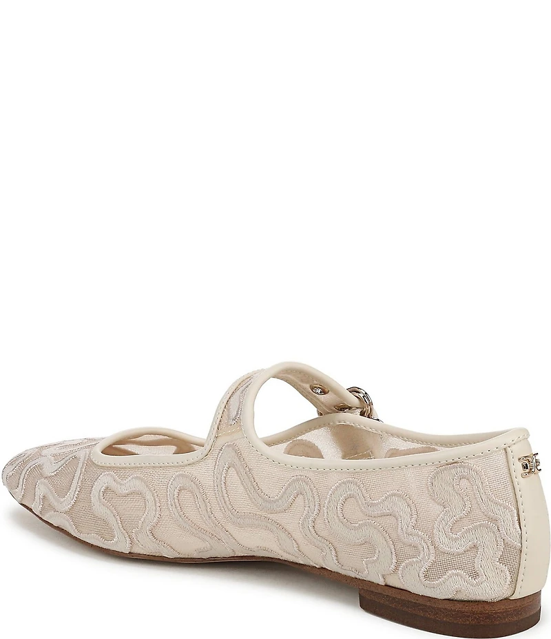 Sam Edelman Michaela Mesh Embroidered Mary Jane Flats