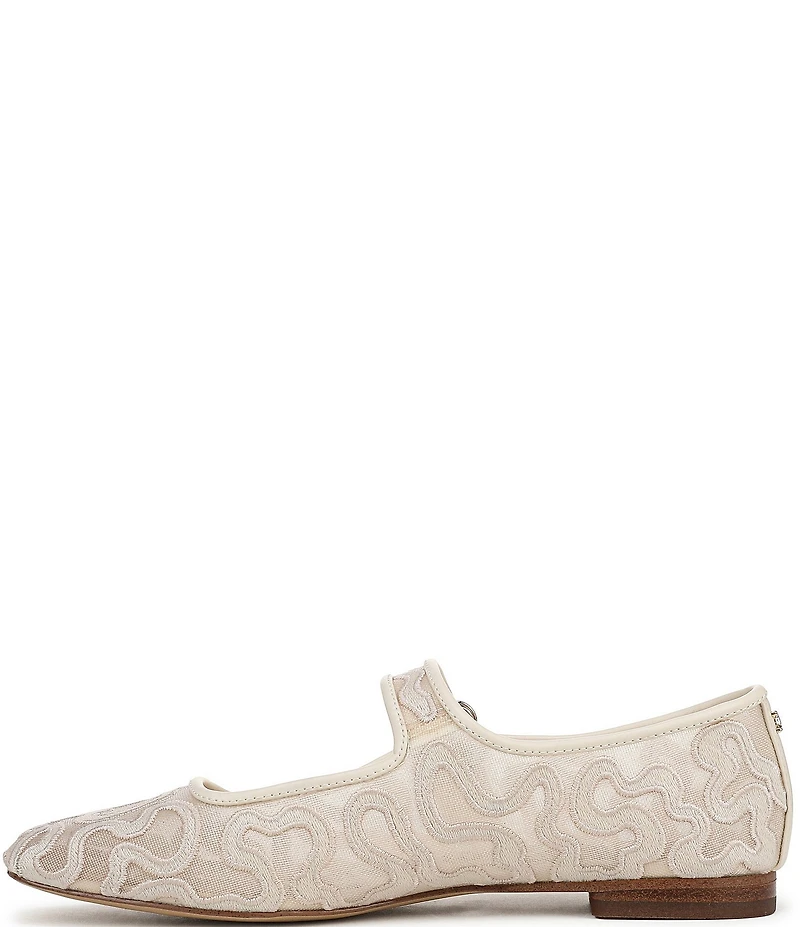 Sam Edelman Michaela Mesh Embroidered Mary Jane Flats