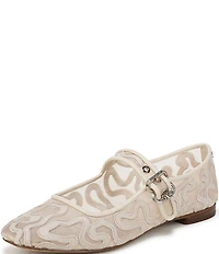 Sam Edelman Michaela Mesh Embroidered Mary Jane Flats