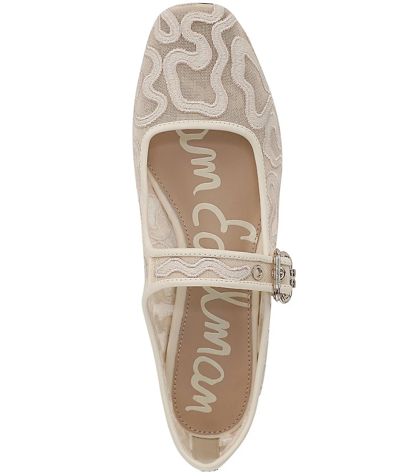 Sam Edelman Michaela Mesh Embroidered Mary Jane Flats